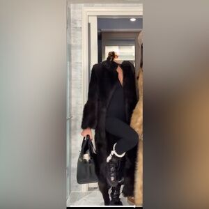 Nour Hammour Evita Extra-Long Shearling Coat